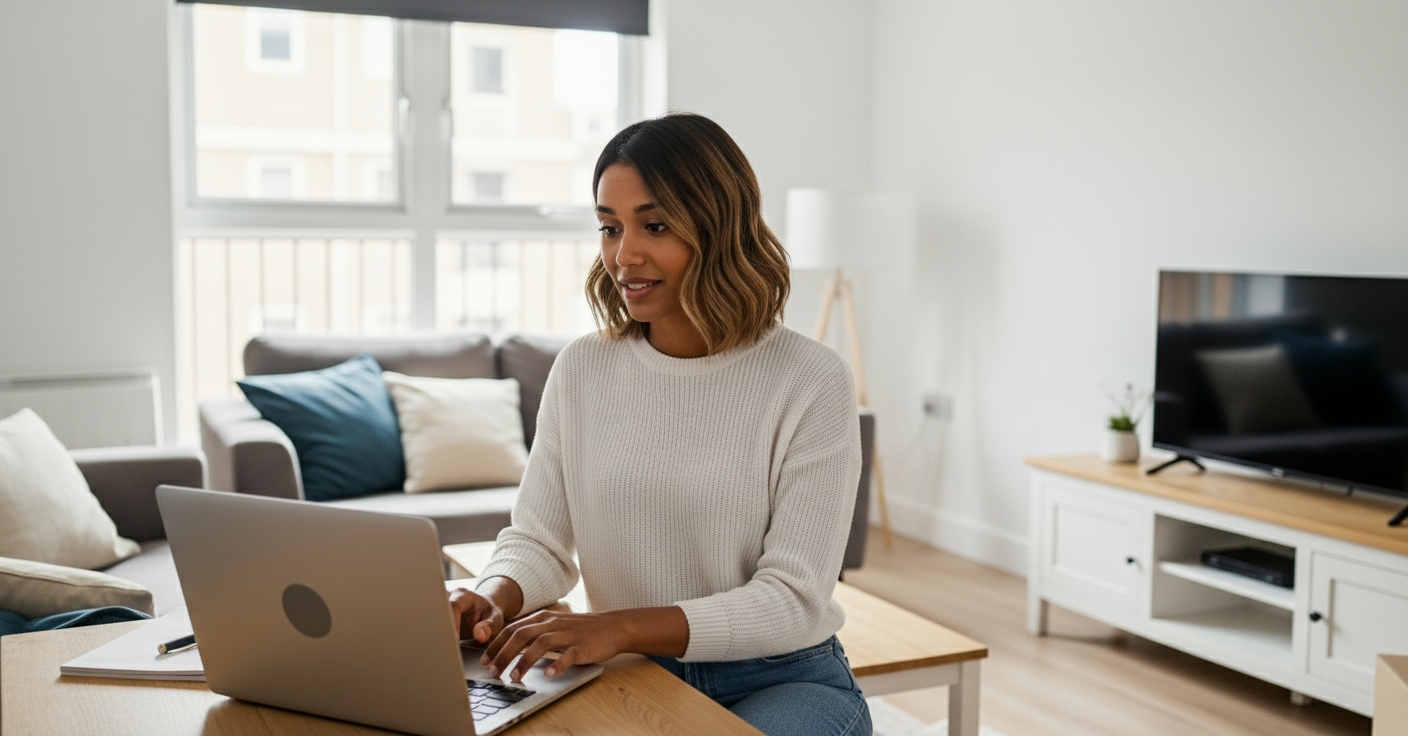 Emily reviewing her MovePrep AI room inventory report before approving it
